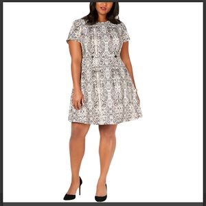 PLUS SNAKE PRINT JERSEY WEAR TO WORK DRESS